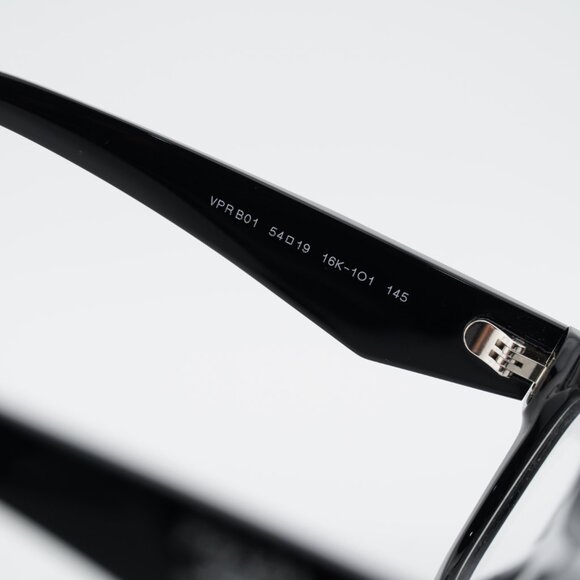 Prada PRB01V 16K1O1 Eyeglasses Shiny Black 54mm Cat Eye Frame - Picture 6 of 9